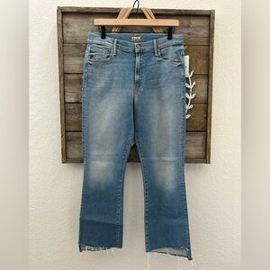 MOTHER the Insider Crop Step Fray Blue Jeans Shoot to thrill size‎ 31 NWT